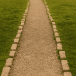 Stones forming a natural path divide, symbolizing choices and personal limits.